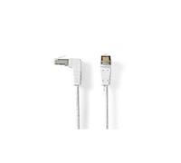 Câble réseau cat6 f/utp | rj45 mâle vers rj45 mâle coudé | 5,00 m | blanc