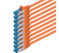 1,5 m - CAT6a - câble réseau orange - lot de 10 câbles patch CAT 6 A 10000 Mbit s SFTP PIMF 500 MHz compatible avec routeur commutateur Internet DSL CAT5 CAT6 CAT7