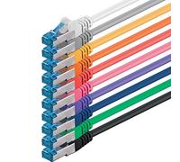 Câble réseau CAT6a Cat6 Cat6 10 Gbit/s 2 m | Lot de 10 couleurs | CAT6a | S-FTP | Double blindage