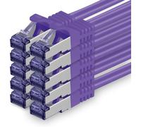 Câble Réseau Cat7 Cat 7 10 Gigabit 10X 0,5M - Rj45 Ethernet Lan Dsl Routeur Modem - Violet[CAB9164879]