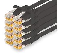 Câble Réseau CAT7 Cat 7 10 Gigabit - 10x 5m - RJ45 Ethernet LAN DSL Routeur Modem - Noir