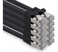 Câble Réseau Cat7 Cat7 10 Gb/s SFTP - 10x 0.25m - RJ45 Ethernet LAN DSL Routeur Modem - Noir