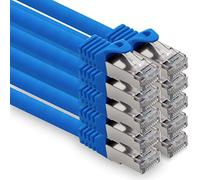 0,5 m - bleu - 10 pièces câble Ethernet pour ordinateur CAT.7 câble réseau (câble brut) câble patch S-FTP LSZH PIMF 10GB s prise RJ45 Cat6a