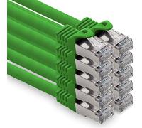 Câble Réseau Cat7 Cat7 10 GB/s SFTP - 10x 7.5m - RJ45 Ethernet LAN DSL Routeur Modem - Vert