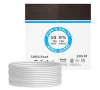 Câble réseau catégorie 5E, FTP rigide, calibre AWG24, d'une longueur de 305 mètres, conçu pour les installations de télécommunications et les réseaux informatiques nécessitant une protection accrue