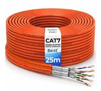 Câble réseau duplex CAT 7 - 25 m - En cuivre - Câble Ethernet S/FTP - 10 Gbit/s - Catégorie 7 - PoE+ LSZH