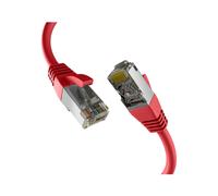Câble Réseau EFB Elektronik Cat8.1 S/FTP (S-STP) 7.5m Rouge, Connecteurs RJ-45 Plaqué Or, 40Gbps, 2000MHz, PoE, LSZH, Cuivre AWG 26/7