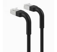 Câble réseau Ethernet Cat.6A Slim 0,5 m, Patch Cable U/FTP RJ45 Mâle/Mâle, 100% Cuivre, 32 AWG, Haute Vitesse 10 Gbit/s, Gaine PVC Flexible, Câble Internet Ultra Rapide Noir