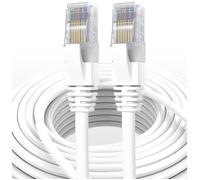 Câble Réseau Ethernet Cat 7 - Elfcam® - 30m - RJ45 - Paire Torsadée Blindée SFTP - Blanc