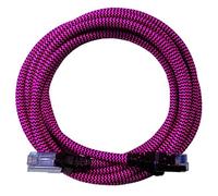 Câble réseau Ethernet LAN Cat6 de la marque [i!] - Nylon - Câble de connexion DSL - Raccord RJ45 - Compatible avec Cat5 et Cat7 - 10 / 100 / 1000 Mo/s 3 m rose bonbon