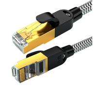 Câble réseau Ethernet Lan - Cat6 haute vitesse, fil d'aluminium plaqué cuivre de 6,1 mm, cordon de transmission de données Gigabit, blindage de gaine tressée souple et flexible | Ligne pour les joueur