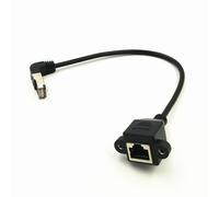 Câble réseau Ethernet LAN RJ45 Cat5e 8P8C FTP UTP Cat5 mâle à femelle, 30cm 60cm 1m 1ft, coudé à 90 °