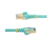 Cable reseau Ethernet RJ45 Cat6 de 5 m - Cordon de brassage blinde Cat 6 STP sans crochet - Fil Gigabit aqua (6ASPAT5MAQ) - Cordon de raccordement -