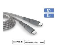 Bigben Connected Câble Ultra Renforcé USB-C/Lightning 3m Recyclé Gris