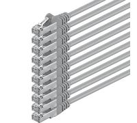 Câble réseau FTP blindé 1aTTack CAT5 avec 2x jeu de connecteurs RJ45 (10 pièces) 1 m gris