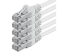 Câble réseau FTP blindé 1aTTack CAT5 avec 2x jeu de connecteurs RJ45 (5 pièces) 0,25 m blanc