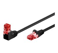 Goobay Câble de brassage 51515 Cat 6 – RJ45 mâle 90° 1 m Noir compatible PlayStation, Xbox
