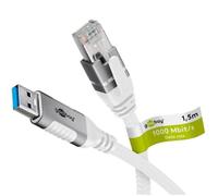 Goobay Câble USB A 3.0 vers RJ45 - 1,5 m CAT6 1 Gbit - Modèle 74158