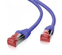 Câble réseau Helos 191041 Cat6 S/FTP 15m RJ-45 vers RJ-45 violet blindage double pour Ethernet Gigabit