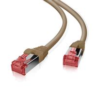 Câble réseau Helos 191055 Cat6 S/FTP 0,25m RJ-45 vers RJ-45 blindage double marron pour Ethernet