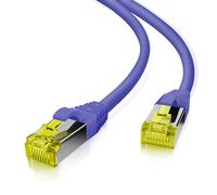 Câble réseau Helos 191273 Cat6a S/FTP 20m RJ-45 vers RJ-45 violet blindage double pour Ethernet 10 Gigabit