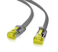 Câble réseau Helos 205225 Cat6a U/FTP 10m RJ-45 vers RJ-45 plat gris pour Ethernet 10 Gigabit