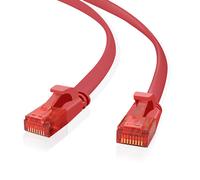 Câble réseau Helos 262983 Cat6 U/UTP RJ-45 10m plat rouge pour Ethernet Gigabit
