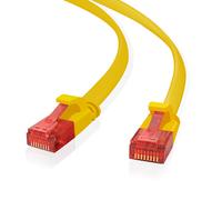 Câble réseau Helos 262994 Cat6 U/UTP RJ-45 15m plat bleu pour Ethernet Gigabit