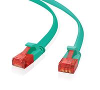 Câble réseau Helos 263002 Cat6 U/UTP RJ-45 7,5m plat vert pour Ethernet Gigabit