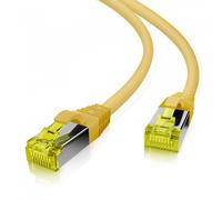 Câble réseau Helos 263784 Cat6a S/FTP 15m RJ-45 vers RJ-45 jaune blindage double pour Ethernet 10 Gigabit
