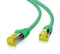 Câble réseau Helos 263792 Cat6a S/FTP 3m RJ-45 vers RJ-45 blindage double vert rond