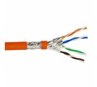 Câble réseau Helos 263842 Cat7 S/FTP 500m RJ-45 vers RJ-45 blindage double rond orange