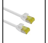 Câble réseau Helos 333106 Cat6a S/FTP 7,5m RJ-45 vers RJ-45 blindage double rond blanc