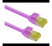 Câble réseau Helos 333114 Cat6a S/FTP 10m RJ-45 vers RJ-45 blindage double magenta rond