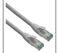 Câble réseau Helos 363686 Cat7 S/FTP 15m RJ-45 vers RJ-45 blindage double gris rond pour Ethernet
