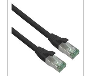 Câble réseau Helos 363736 Cat7 S/FTP 7,5m RJ-45 vers RJ-45 contacts plaqués or 10 Gbit/s noir/vert