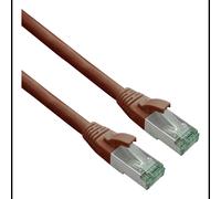 Câble réseau Helos 363777 Cat7 S/FTP 15m RJ-45 vers RJ-45 blindage double rond marron pour Ethernet