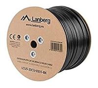 LANBERG Kabel INSTALACYJNY UTP, Kat. 5E, DRUT Outdoor CU, 305M, Czarny
