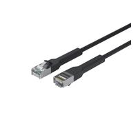 Câble réseau Lanview Cat6a U/FTP 0,5m noir avec connecteur Flex-Angle orientable 90° référence LV-6AFTP-FLEX-ANG-005B