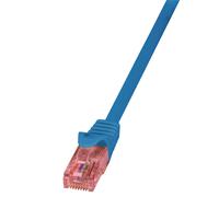 Câble réseau LogiLink CQ2026U Cat6 U/UTP RJ-45 vers RJ-45 0.5m bleu pour Ethernet Gigabit