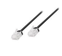 Câble réseau LogiLink CQ3083U Cat6a U/UTP 7,5m RJ-45 plat noir 10 Gbit/s contacts plaqués or