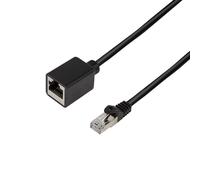 Câble réseau LogiLink CQX063S Cat6a S/FTP blindé RJ-45 3m contacts plaqués or noir rond