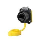 Câble réseau LP20, fiche aviation CAT6, interface de données jaune, adaptateur de câble réseau étanche RJ45(Two hole socket)
