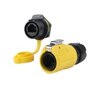 Câble réseau LP20, fiche aviation CAT6, interface de données jaune, adaptateur de câble réseau étanche RJ45(Single hole set)