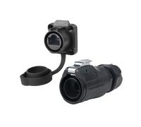 Câble réseau LP20, fiche aviation, interface de données noire CAT6, adaptateur de câble réseau étanche RJ45(Four hole set)