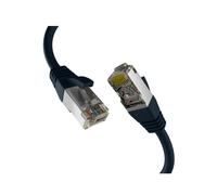 Câble réseau M-Cab Cat8.1 S/FTP (S-STP) Noir 2m RJ-45 Contacts Or 40000 Mbit/s 2000MHz PoE AWG26/7 LSZH Diamètre 6.2mm