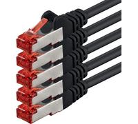 Câble Réseau RJ45 10-100 - CAT6 Câble Ethernet Set - 1m - Noir - 5 pièces