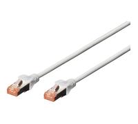 Digitus DK-1644-100 RJ45 Câble réseau, câble patch CAT 6 S/FTP 10.00 m gris sans halogène, torsadé par paire, avec cliquet dencastrement, ignifuge 1 pc(s)
