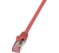 Câble réseau RJ45 CAT 6 S / FTP LogiLink - 2 connecteurs RJ45 - 0,25 m - Rouge - CQ2014S