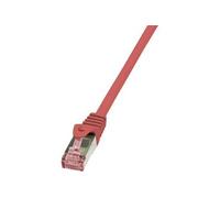 Câble réseau RJ45 CAT 6 S / FTP LogiLink - 2 connecteurs RJ45 - 0,25 m - Rouge - CQ2014S